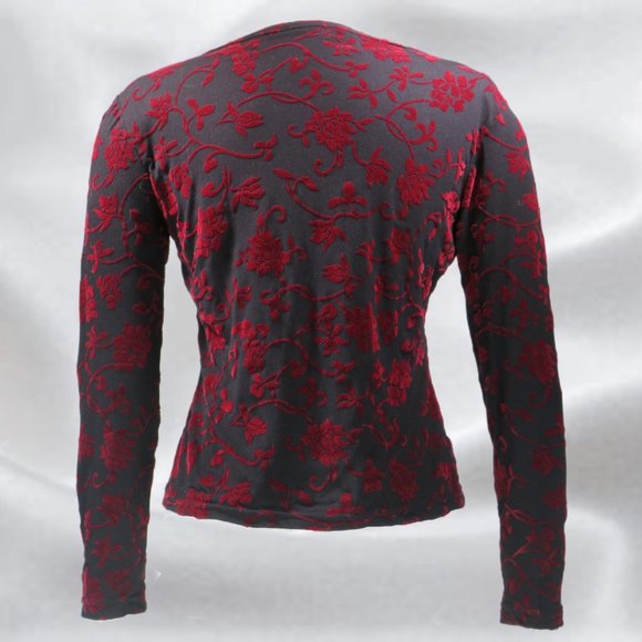 Ces...Astures...Astu Black & Red Long Sleeve Top in Size Medium - Picture 2 of 4